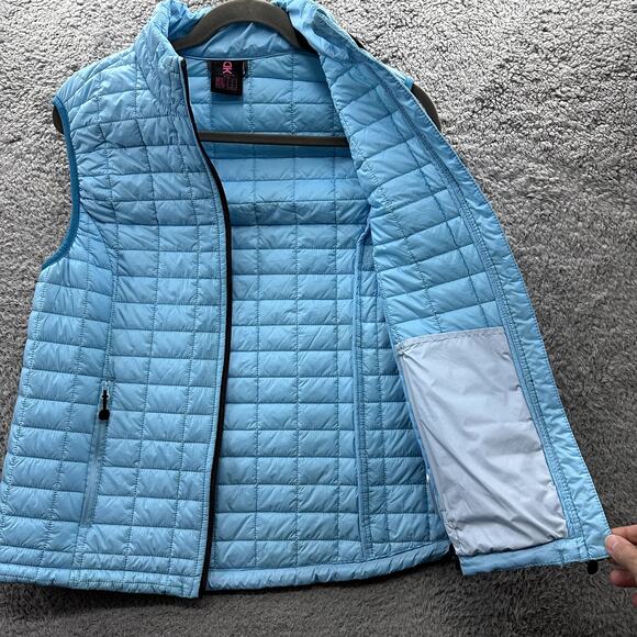 Little Donkey Andy Women's Medium Puffer Vest Blue Zip Pockets Warm - Picture 5 of 10